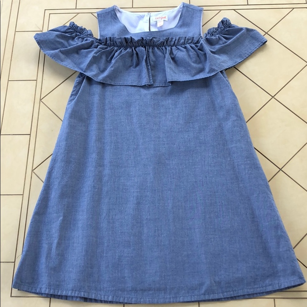 Cat & Jack Chambray Cold Shoulder Dress